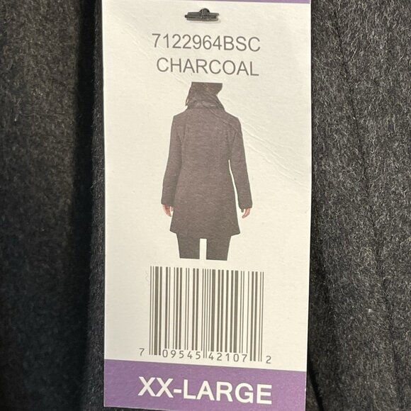 London Fog Wool Blend Fall/ Winter Coat With Scarf Pea Coat Gray Women’s XXL NWT - Picture 5 of 7